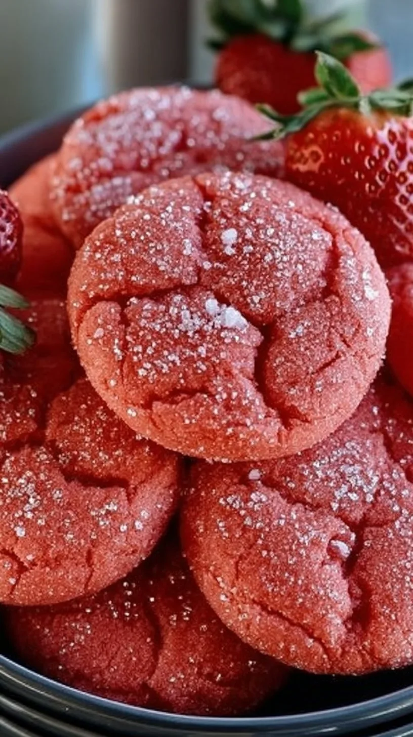 Strawberry Sugar Cookies with Sparkling Strawberry Sugar Recipe