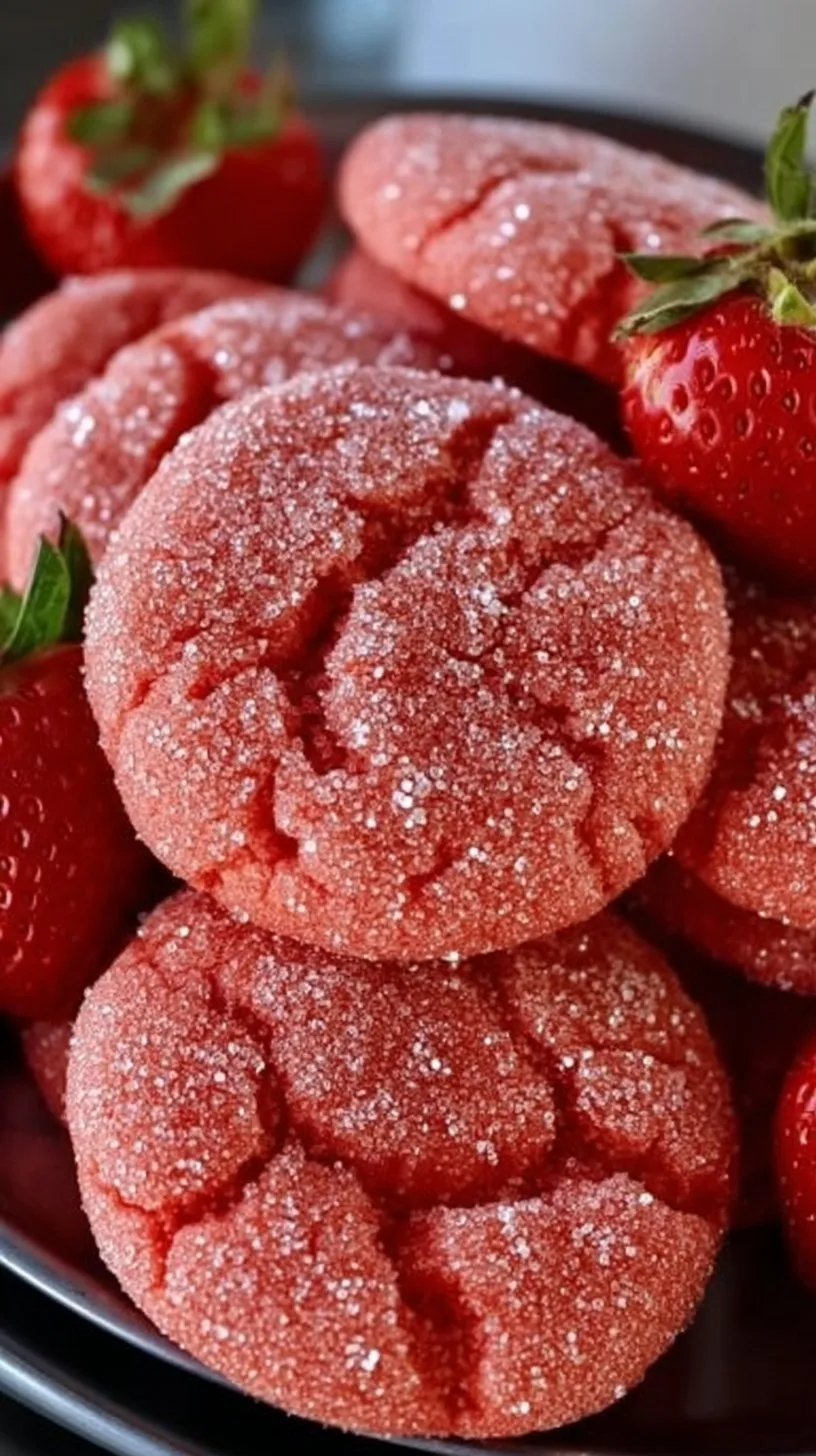 Strawberry Sugar Cookies with Sparkling Strawberry Sugar Recipe