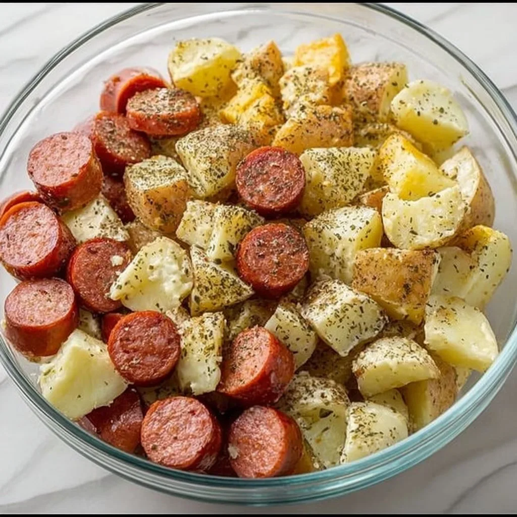 Cheesy Ranch Potatoes with Smoked Sausage cheesy ranch potatoes Cheesy Ranch Potatoes with Smoked Sausage