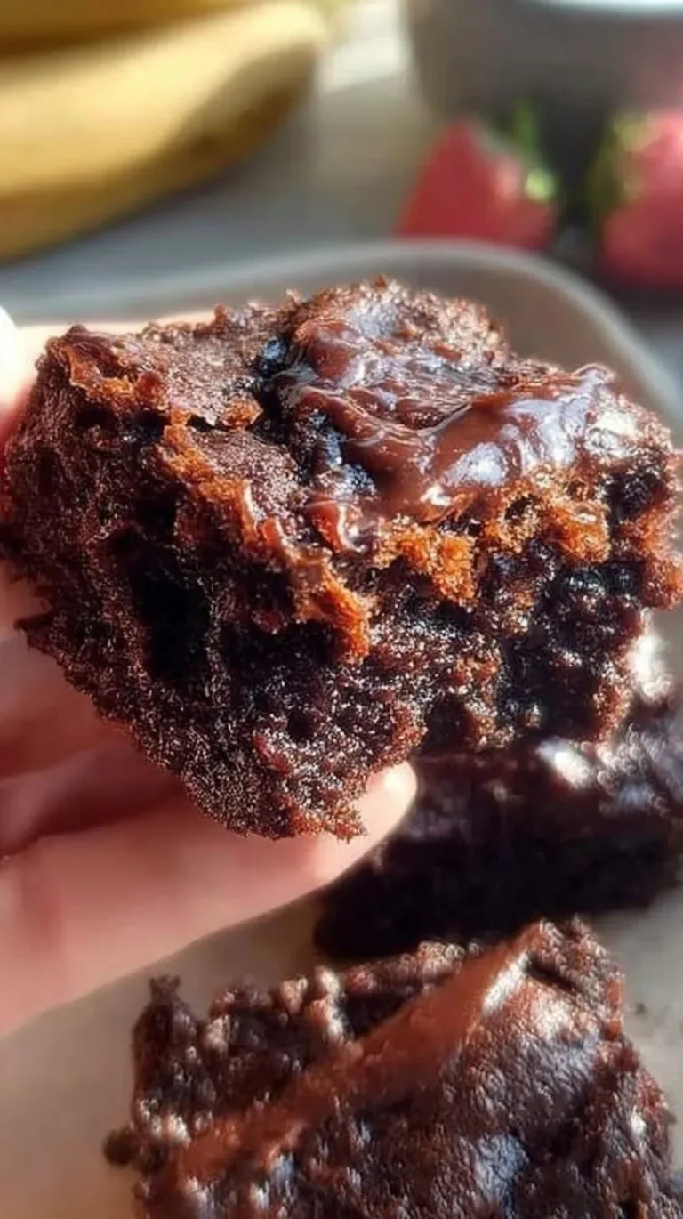 Delicious homemade banana brownies with chocolate chunks