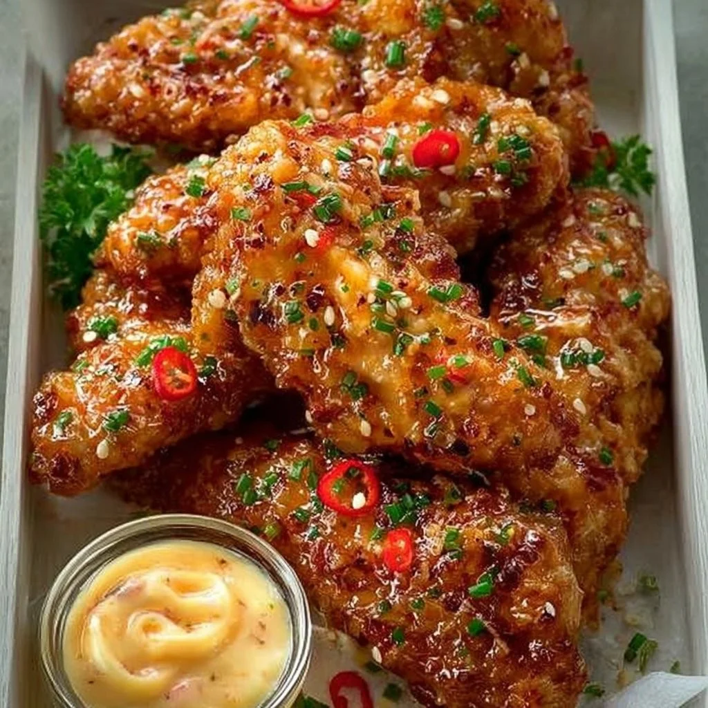 Bang Bang Chicken Bang Bang Chicken Delicious Bang Bang Chicken served with colorful vegetables on a plate.