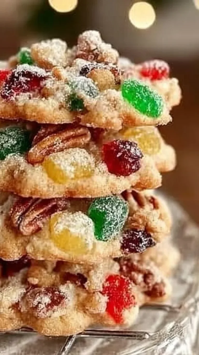 A variety of colorful Christmas cookies arranged on a festive holiday platter.