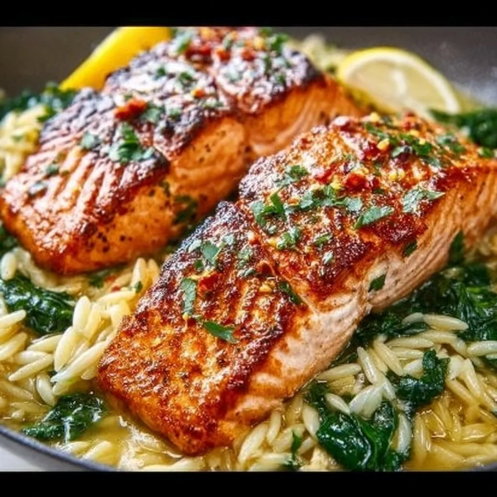 Mediterranean Salmon and Lemon Orzo Mediterranean Salmon Mediterranean Salmon and Lemon Orzo
