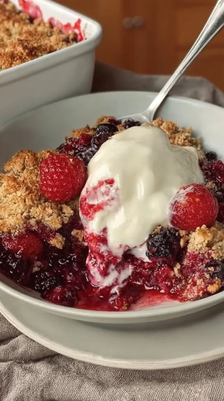 Healthy breakfast featuring berries and Greek yogurt in a bowl