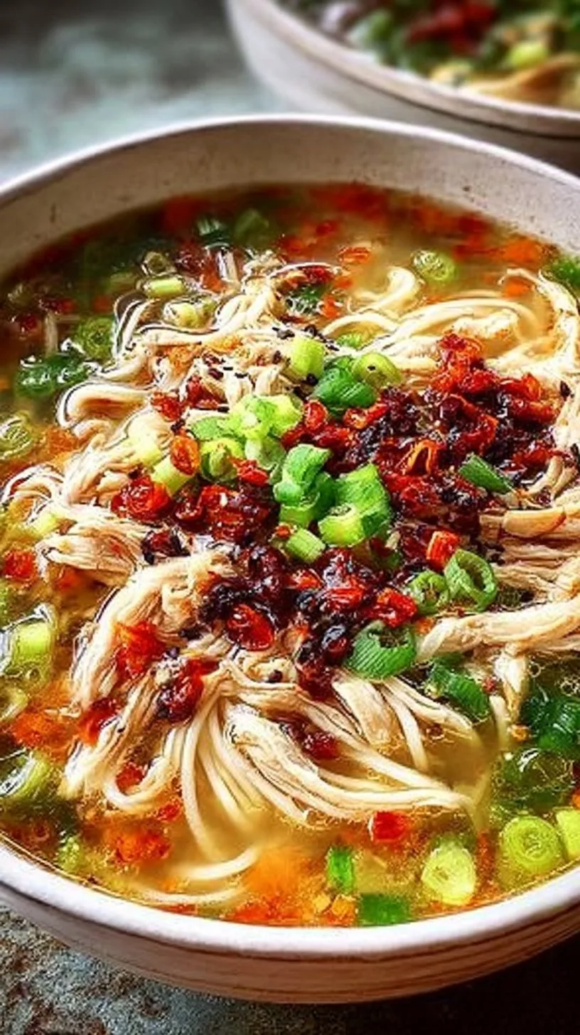 Classic Ginger Garlic Chicken Noodle Soup