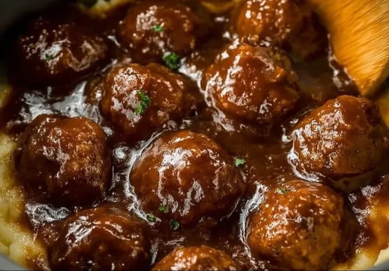 Slow Cooker Salisbury Steak Meatballs: Family-Friendly Comfort Chicken Tortellini Slow Cooker Salisbury Steak Meatballs served with gravy and mashed potatoes