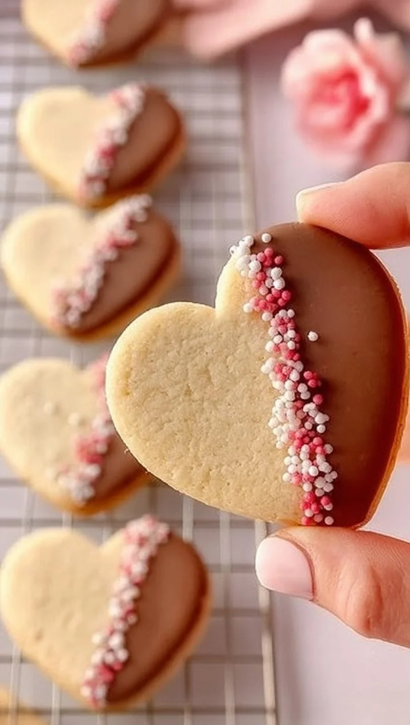 Valentine's Shortbread Hearts shortbread hearts Valentine's Day shortbread hearts decorated with icing and sprinkles