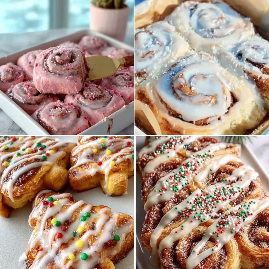 A variety of best cinnamon roll recipes displayed on a table