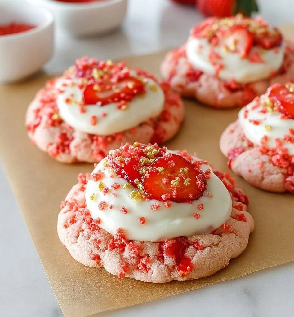 Best 10 Strawberry Dessert Recipes for Your Sweet Tooth strawberry dessert Strawberry Crunch Cookies