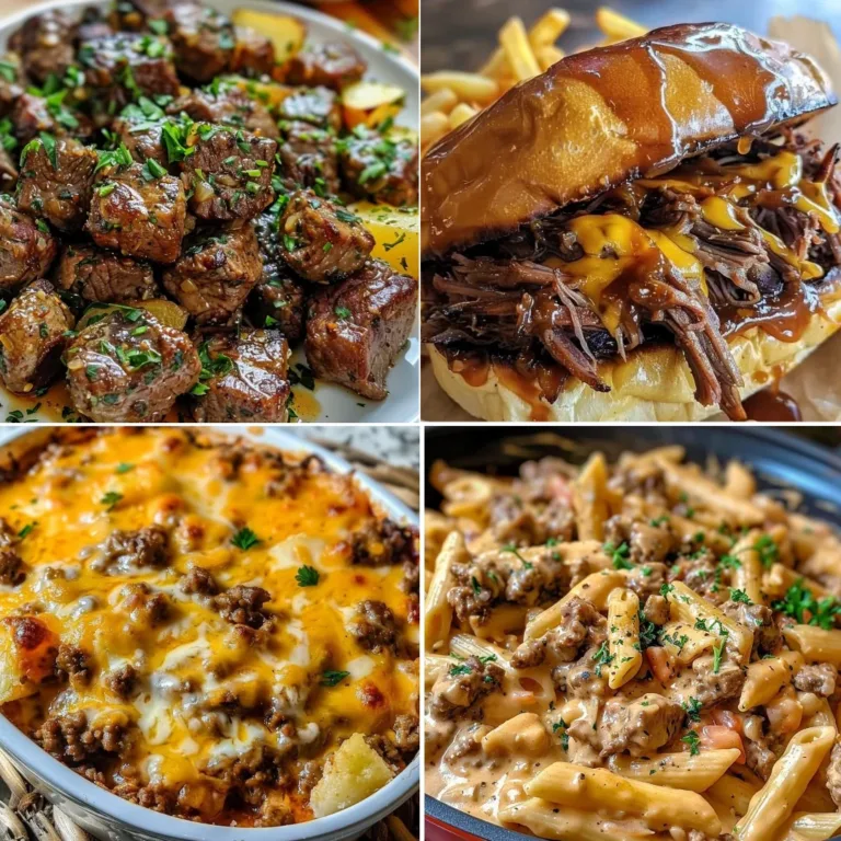 Delicious beef recipes for quick and easy meals in a variety of styles.