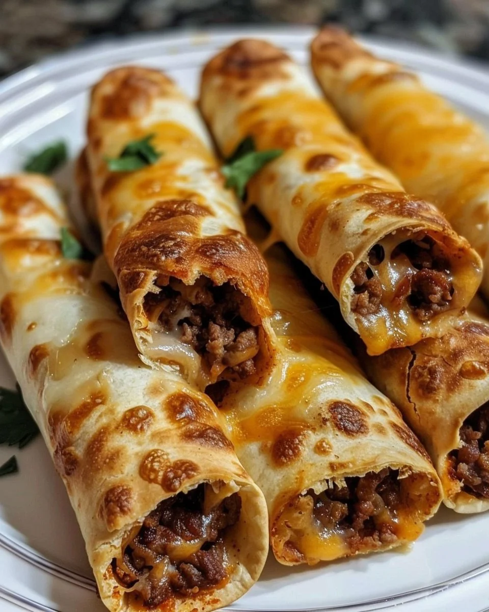 Crispy Cheesy Beef Taquitos
