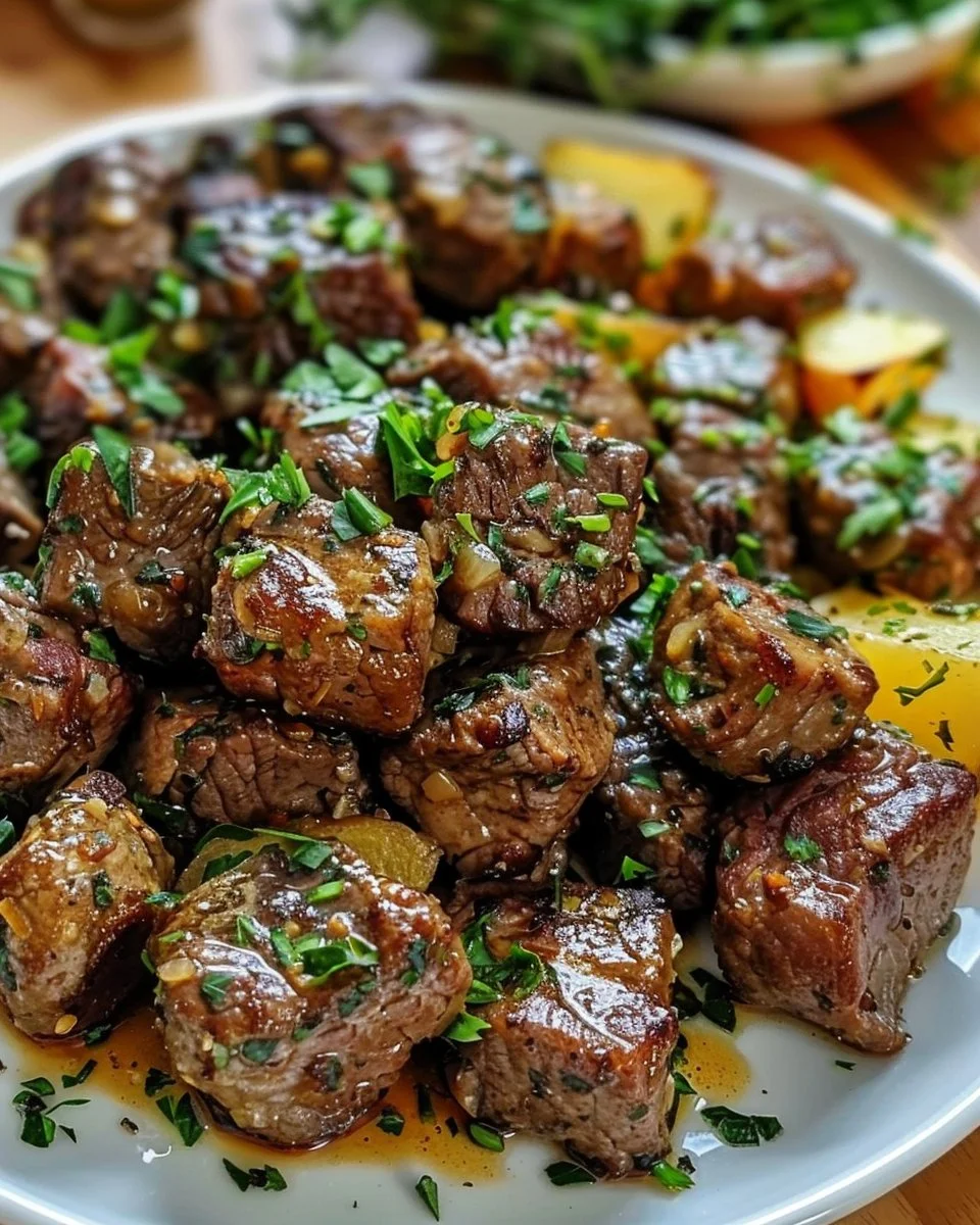 Garlic Butter Beef Bites with Potatoes