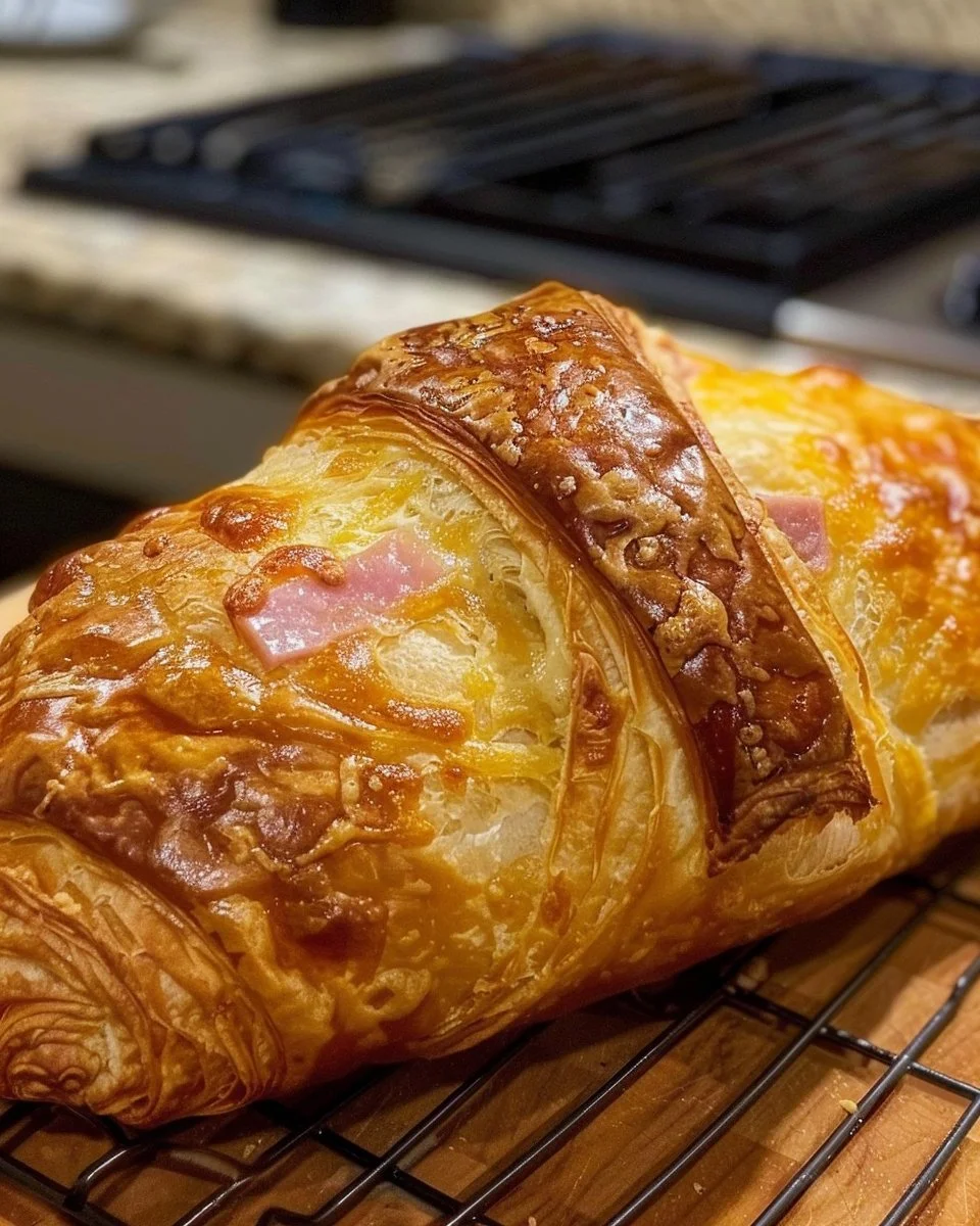 Ham and Cheese Sourdough Croissant Loaf