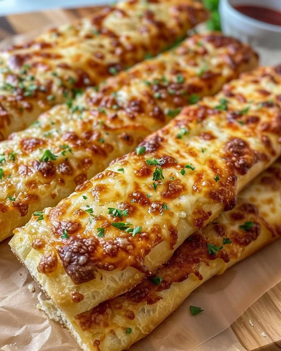 Crispy Sourdough Cheesy Breadsticks