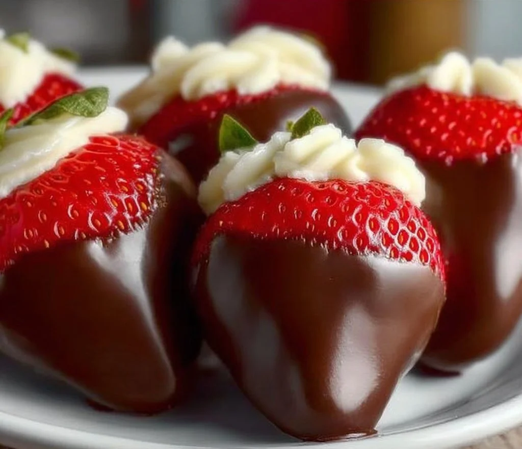 Chocolate Covered Cheesecake Strawberries