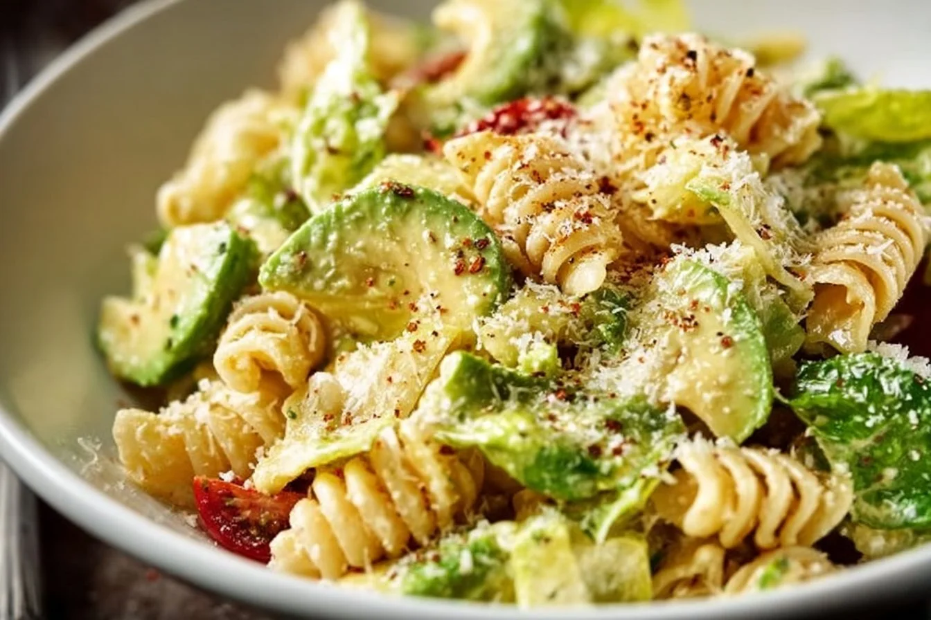 Creamy Caesar Pasta Salad with Avocado