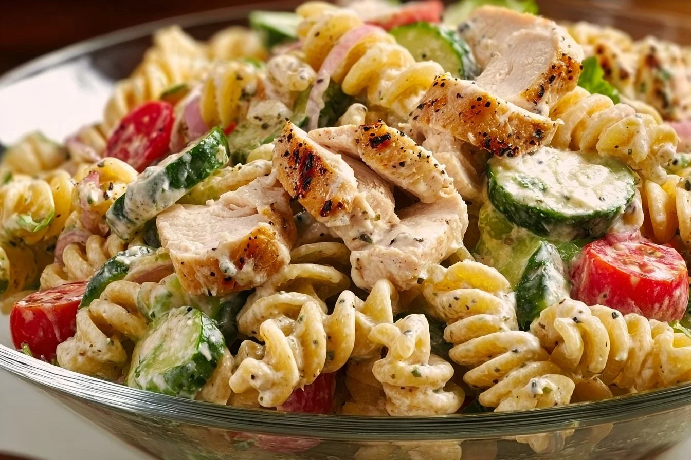 Creamy High-Protein Pasta Salad with Chicken
