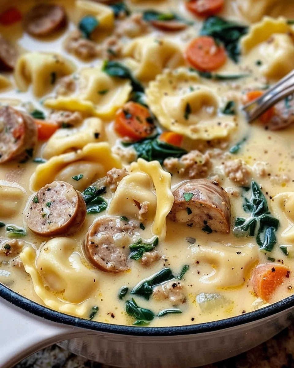Creamy Sausage and Tortellini Soup