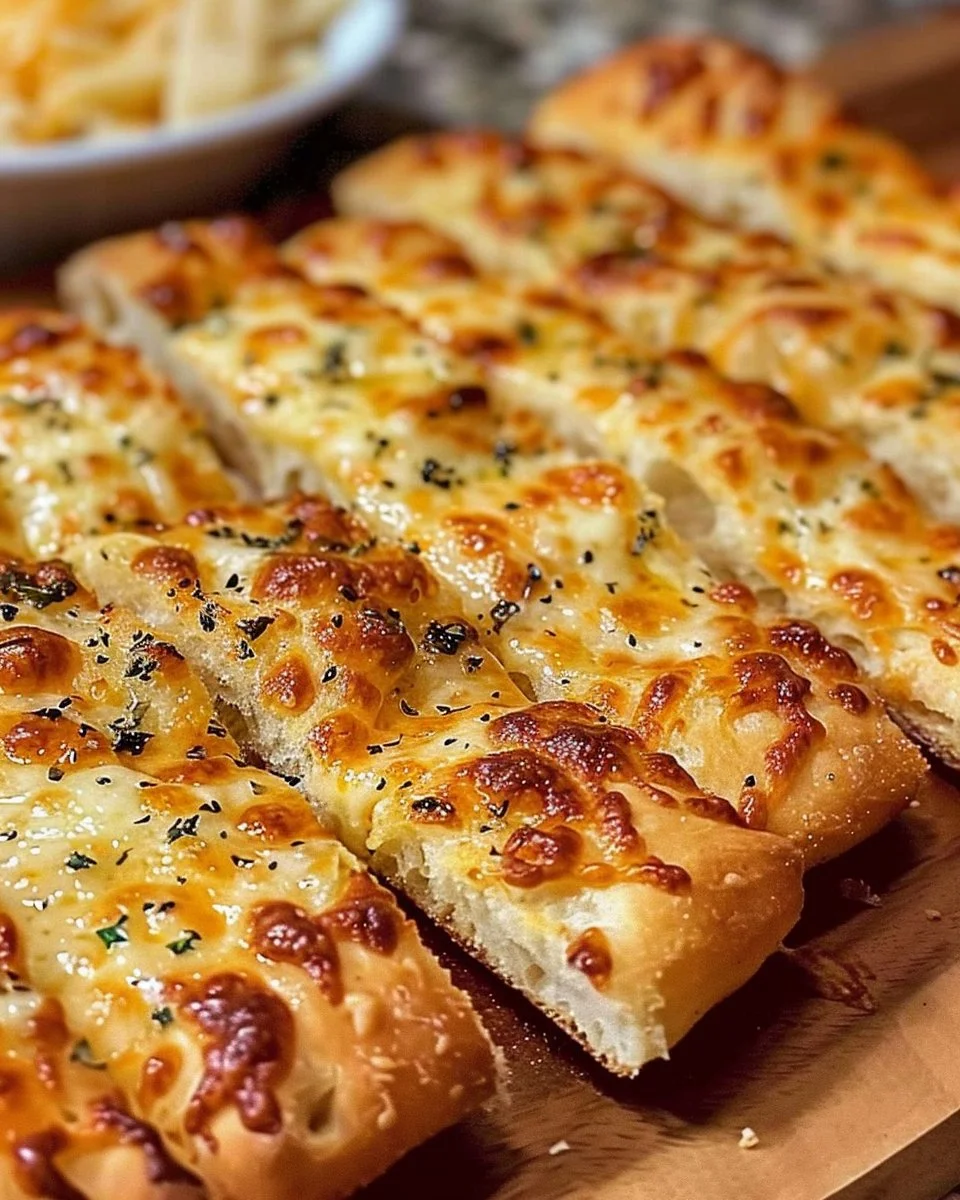 Crispy Sourdough Cheesy Breadsticks