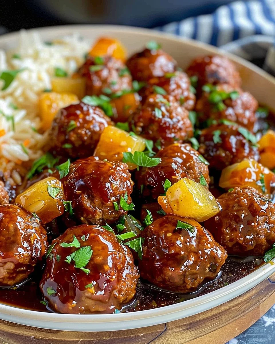 Crockpot Hawaiian Meatballs