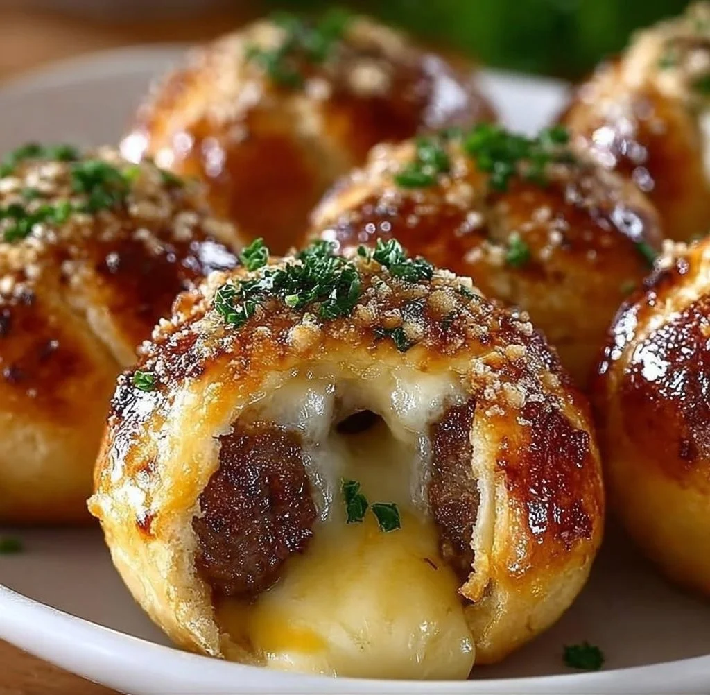Garlic Parmesan Cheeseburger Bombs