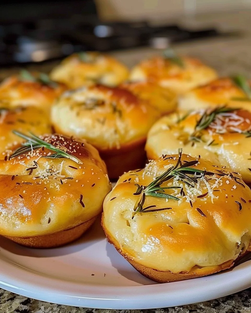 Garlic Rosemary Focaccia Muffins Garlic Rosemary Focaccia Garlic Rosemary Focaccia Muffins