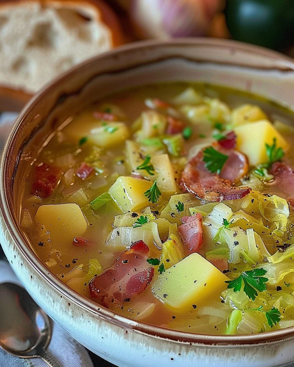 Irish Bacon, Cabbage, and Potato Soup bacon cabbage potato soup Irish Bacon, Cabbage, and Potato Soup