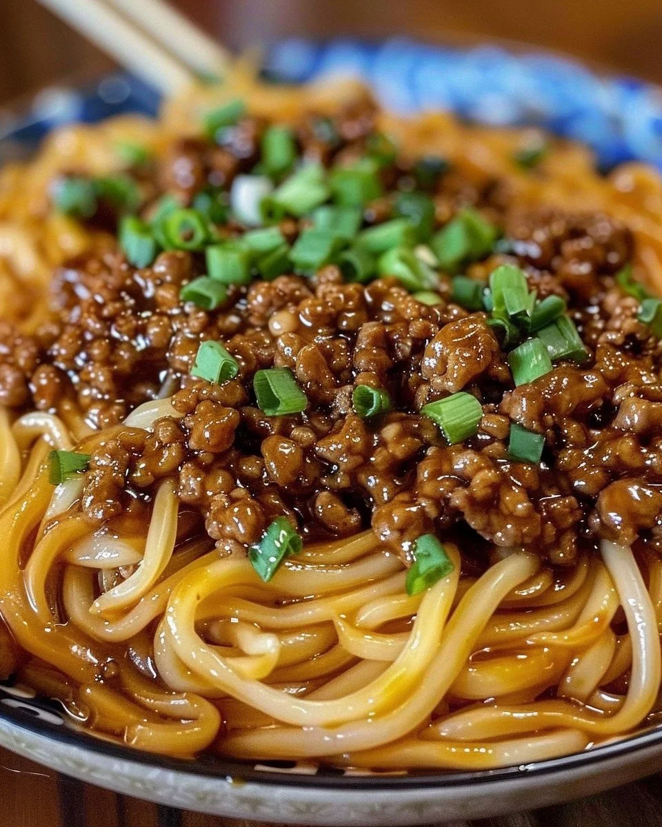 Mongolian Ground Beef Noodles