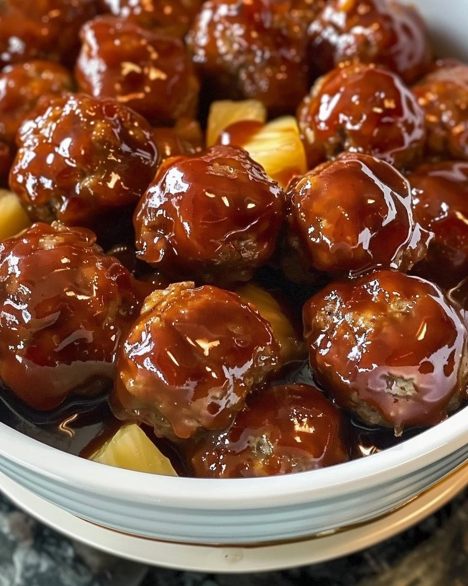 Slow Cooker Pineapple Barbecue Meatballs
