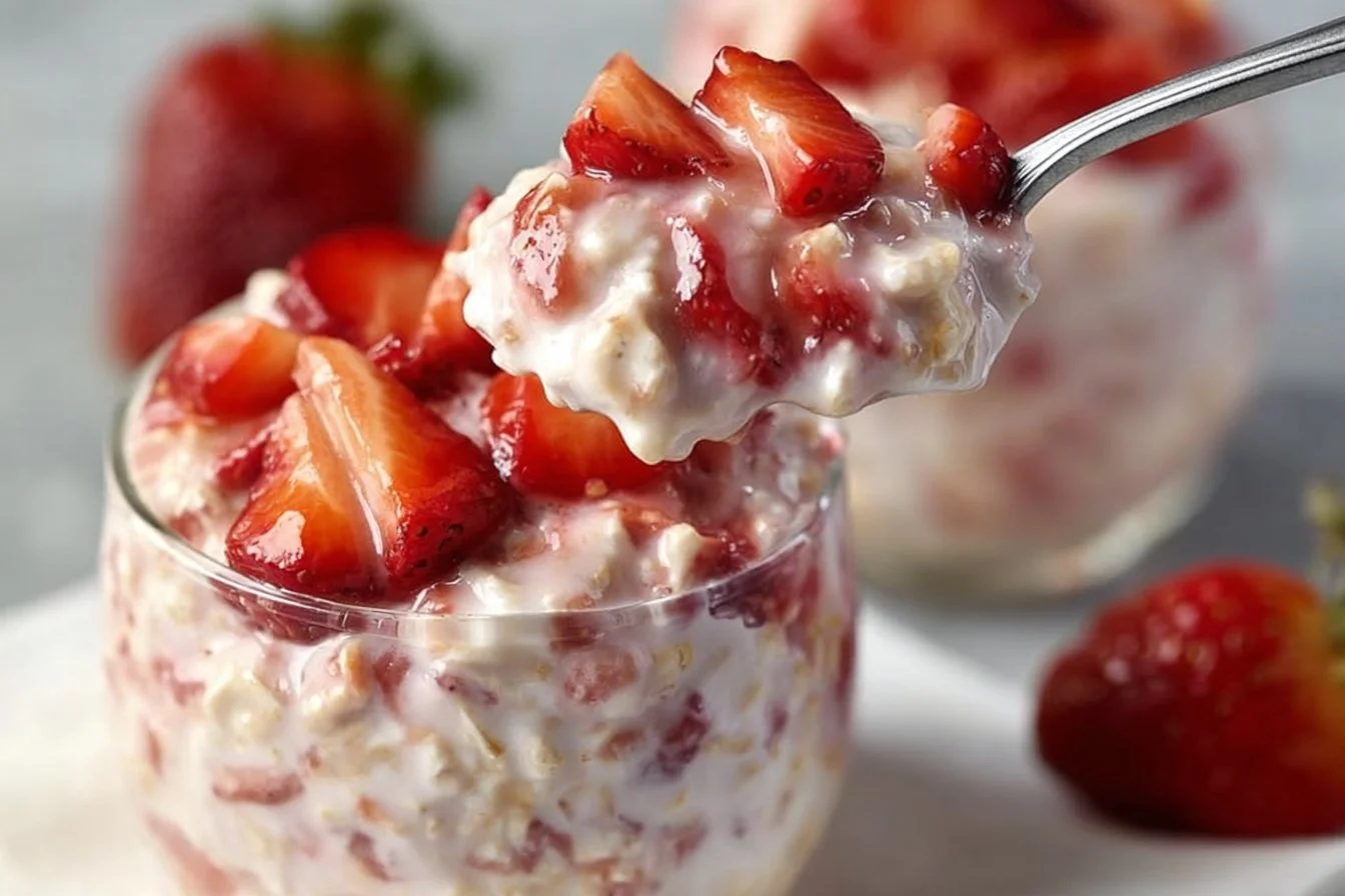 Strawberries and Cream Overnight Oats