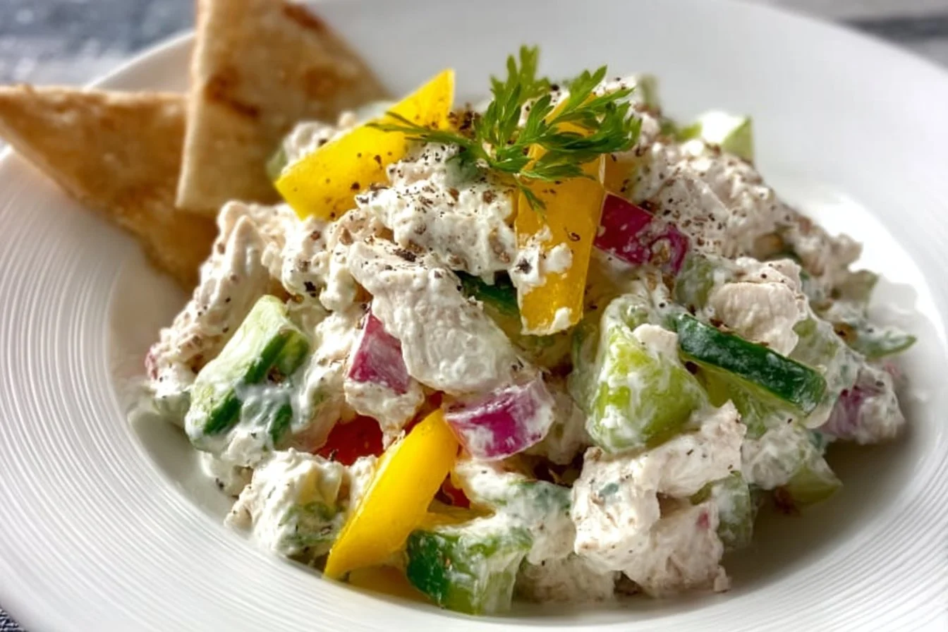 Cottage Cheese Chicken Salad with Banana Peppers chicken salad Cottage Cheese Chicken Salad with Banana Peppers