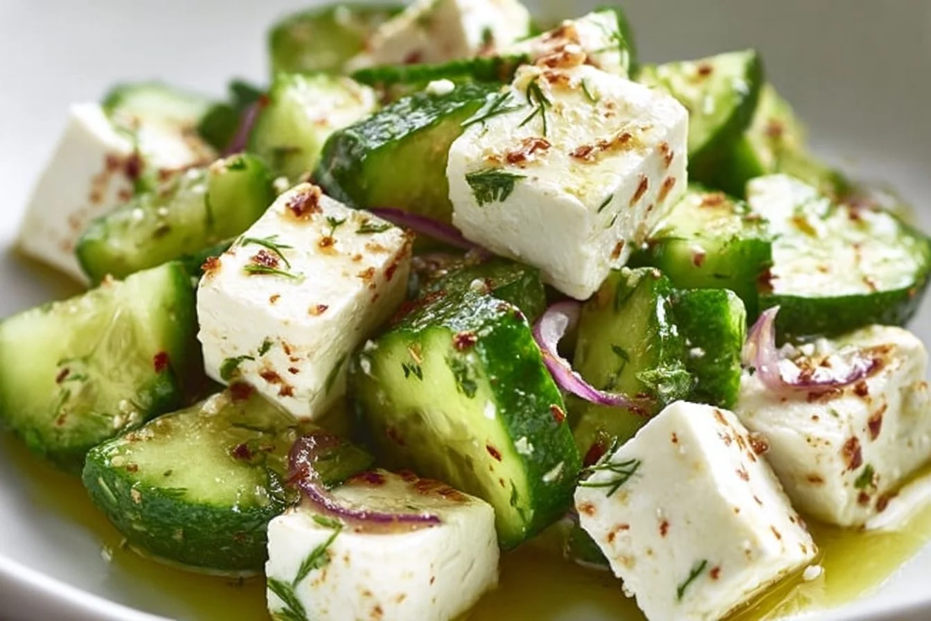 Cucumber Feta Salad with Lemon Greek Vinaigrette
