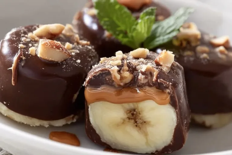 Frozen chocolate peanut butter banana bites for a delicious treat