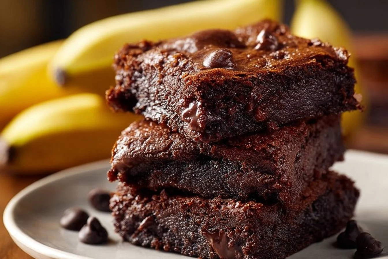 Healthy Banana Brownies - Things To Bake With Ripe Bananas