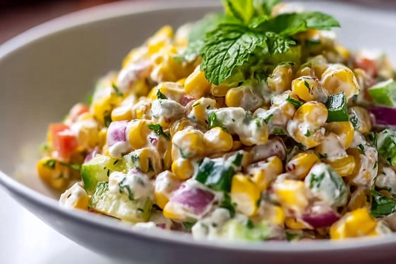 Healthy Street Corn Salad with Greek Yogurt