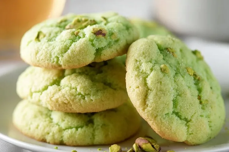 Pistachio Pudding Cookies homemade cinnamon swirl banana bread Freshly baked pistachio pudding cookies on a cooling rack
