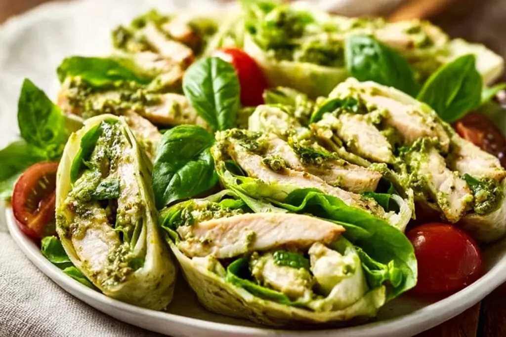 Simple Pesto Chicken Salad made with just 3 ingredients