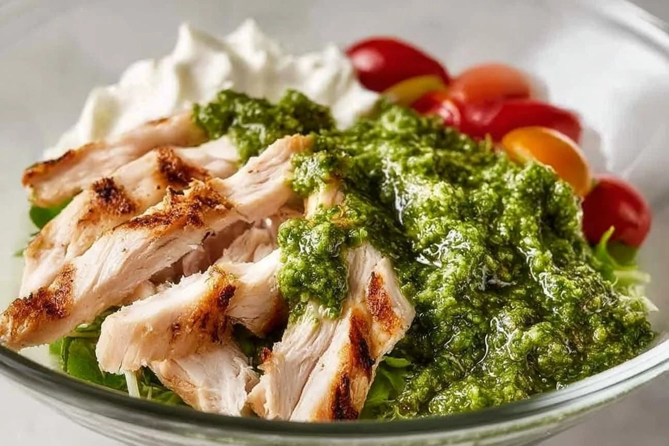 Simple Pesto Chicken Salad - 3 Ingredients! Pesto Chicken Salad Simple Pesto Chicken Salad - 3 Ingredients!
