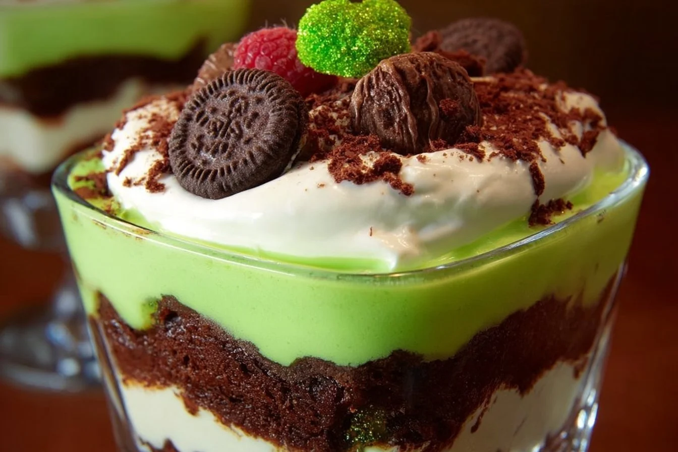 St. Patrick's Day Brownie Trifle