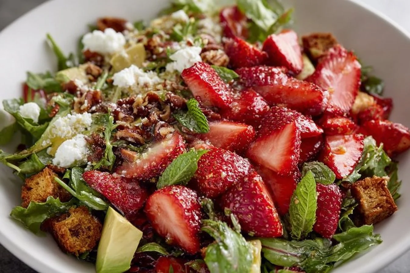 Strawberry Crunch Salad with Champagne Vinaigrette