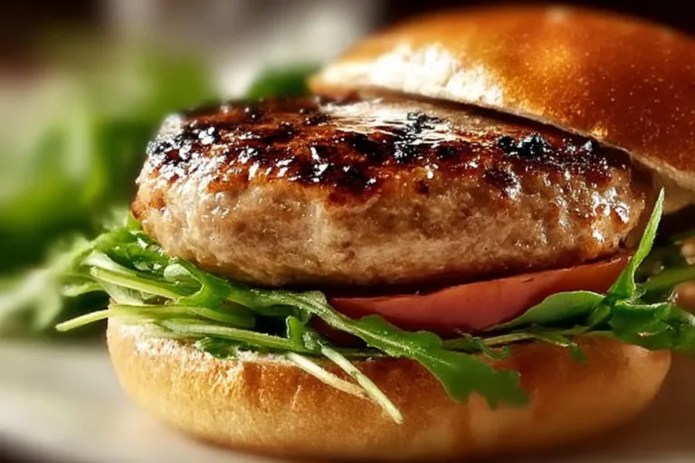Barefoot Contessa's juicy turkey burger recipe served on a plate