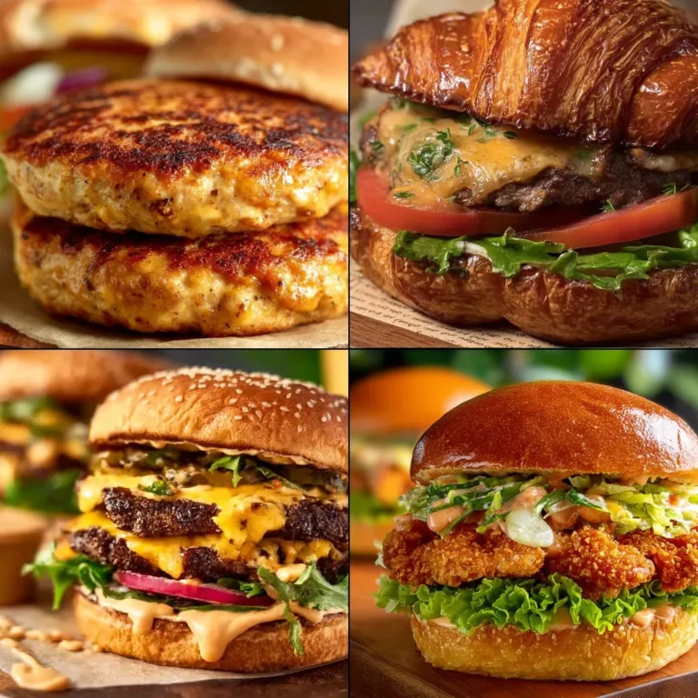 Best 20 Burger Recipes Crack Chicken Tenders Delicious burgers displayed with toppings and ingredients for best burger recipes