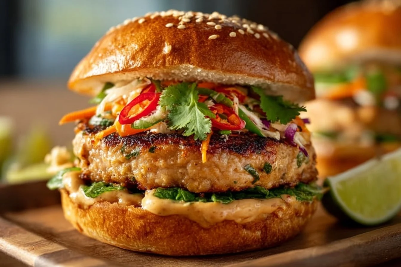 Best 20 Burger Recipes burger recipes Thai Peanut Turkey Burgers