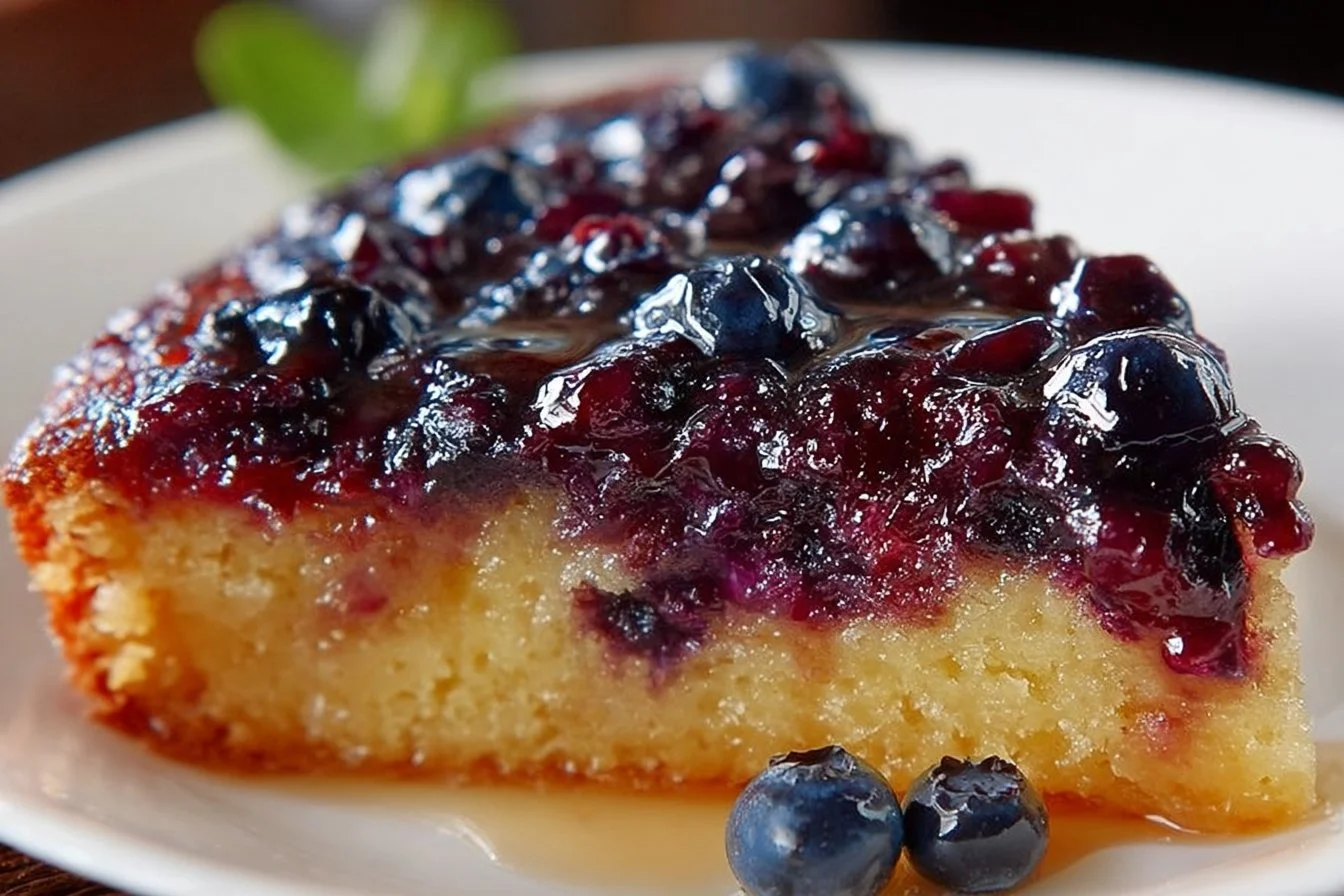 Caramelized Blueberry Upside Down Cake