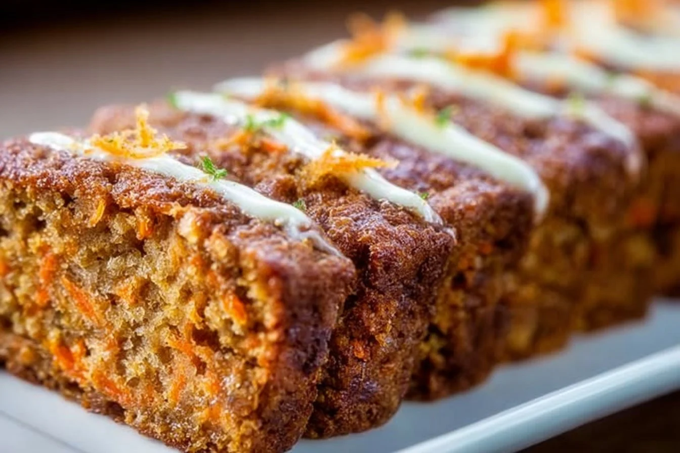 Carrot Apple Bread Carrot Apple Bread Delicious slice of Carrot Apple Bread with walnuts on a wooden table