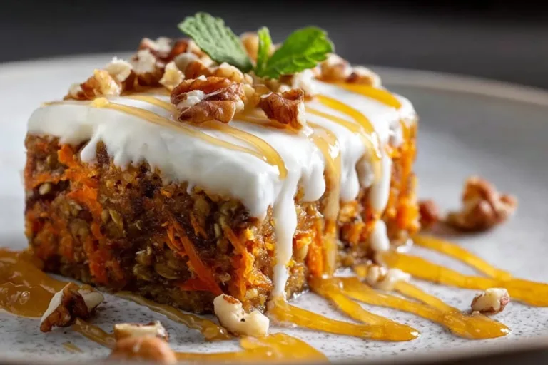 Carrot Cake Baked Oats Hot Cross Buns Delicious Carrot Cake Baked Oats topped with cream cheese frosting