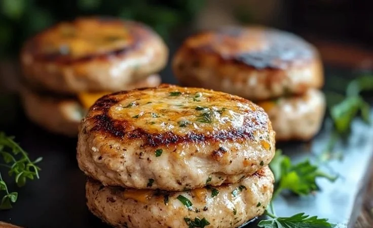 Cheddar Ranch Chicken Burgers