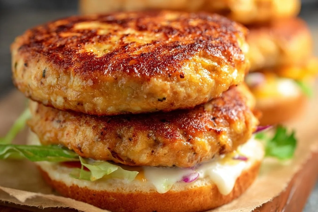 Cheddar Ranch Chicken Burgers Recipe