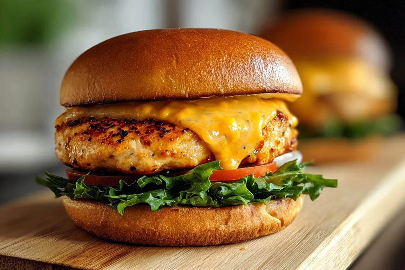 Deliciously Cheesy Cheddar Ranch Chicken Burgers You Can't Resist!