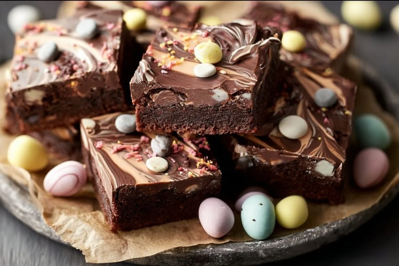 Chocolate Bark Easter Brownies